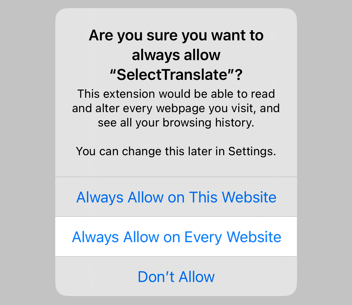 Allow extended access to the website